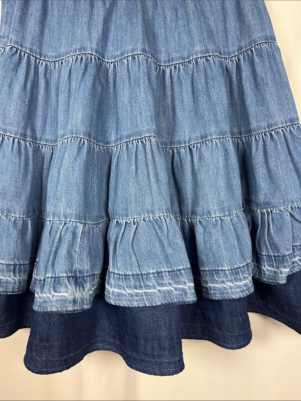 SANDRO NEW fanfan denim ruffle tiered western skirt US SZ S/4 - Picture 3 of 9